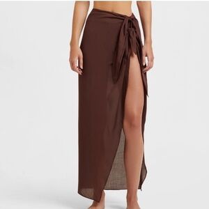 Myra Swim | NWT! Tobie Sarong In Chocolate Brown